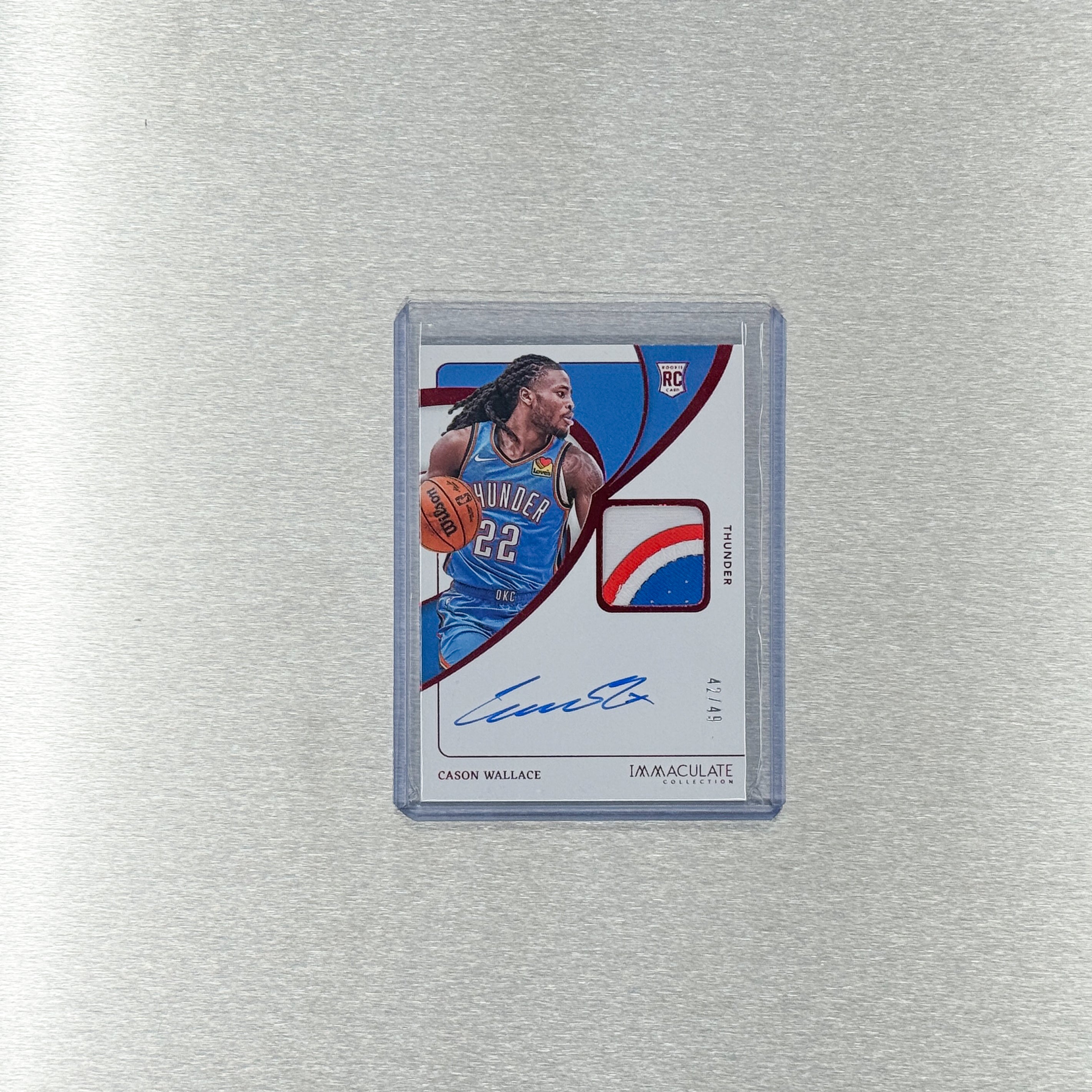 2023-24 Panini Immaculate Basketball – Oklahoma City Thunder - Cason Wallace 42/49 – Rookie Patch Autographs